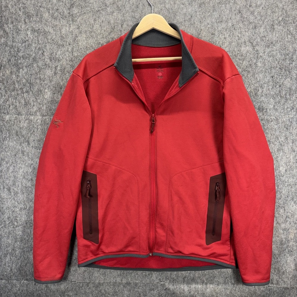 Arcteryx Men's Medium Polartec Full Zip Fleece Jacket Red Gorpcore Outdoors 90s